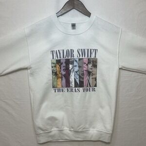 Taylor Swift The Eras Tour Crewneck Sweatshirt White Graphic Unisex Small